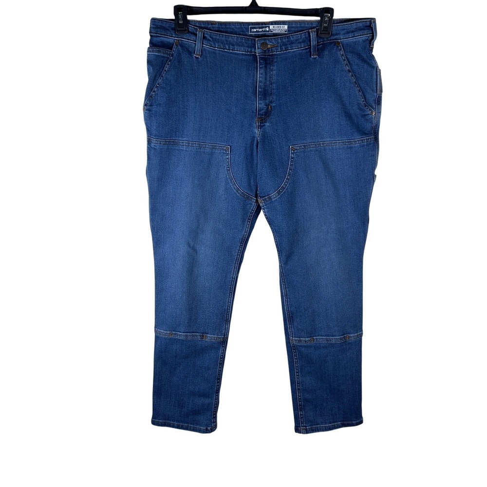 Carhartt Rugged Flex BD5110W Womens Relaxed Fit‎ Double Front Jeans Size 18 NEW